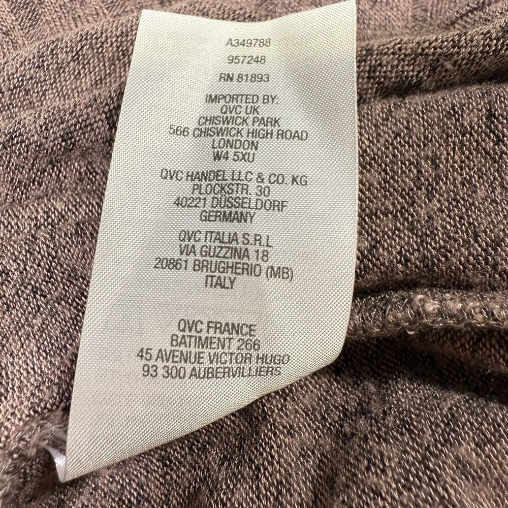 AnyBody Loungewear Hacci Tie Front Cardigan-Smokey Taupe-1X - Picture 8 of 8